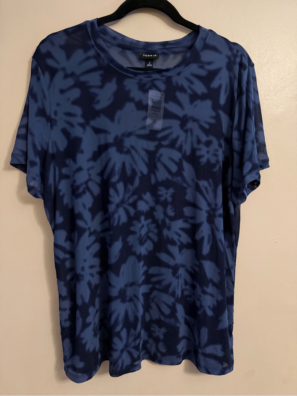 Torrid Blue Tie-Dye Short Sleeve Shirt